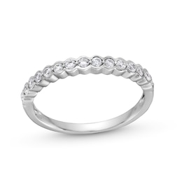 0.25 CT. T.W. Diamond Scallop Edge Anniversary Band in 10K White Gold