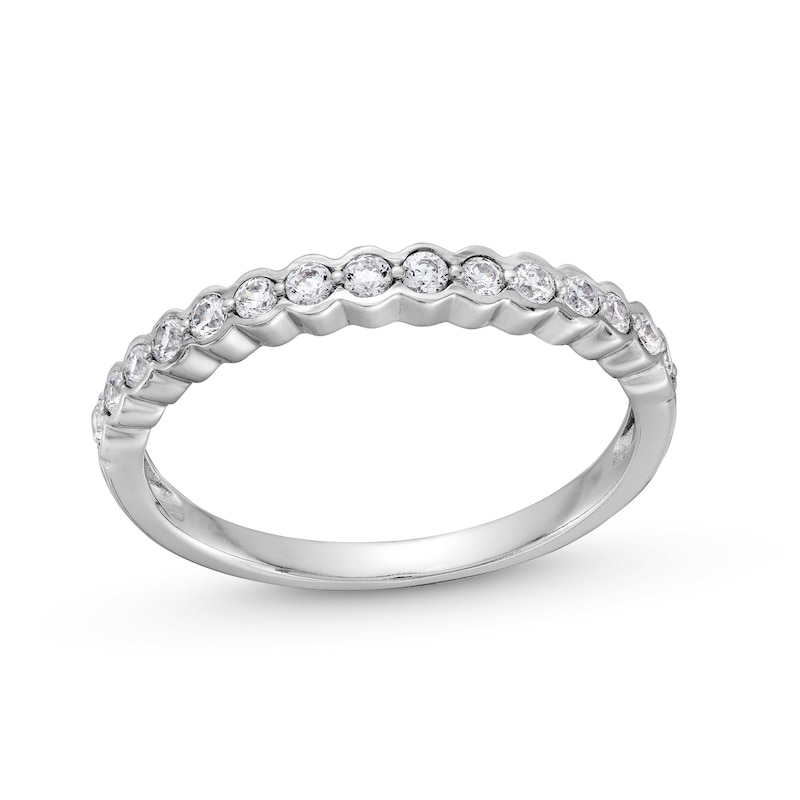 0.25 CT. T.W. Diamond Scallop Edge Anniversary Band in 10K White Gold