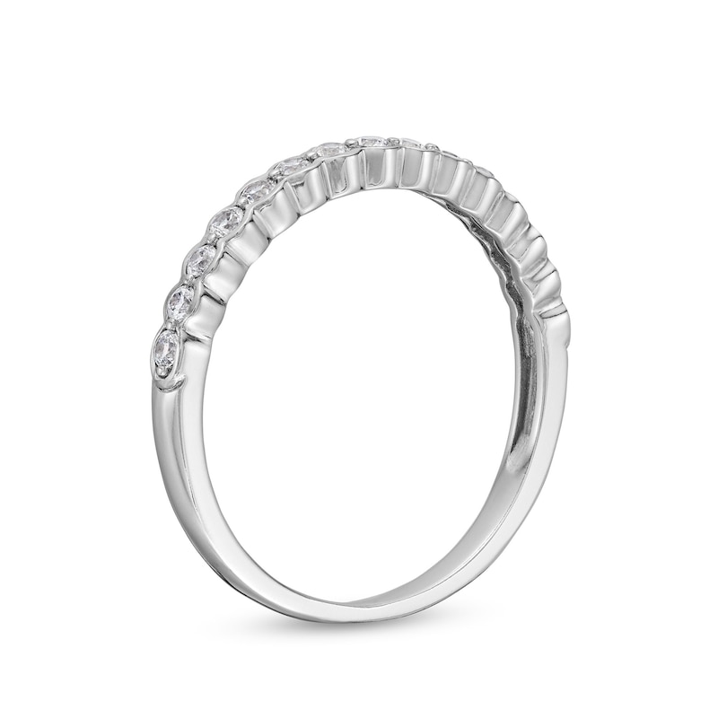 Main Image 3 of 0.25 CT. T.W. Diamond Scallop Edge Anniversary Band in 10K White Gold