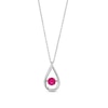 Thumbnail Image 0 of Unstoppable Love™ 6.0mm Lab-Created Ruby and White Lab-Created Sapphire Teardrop Pendant in Sterling Silver