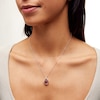 Thumbnail Image 1 of Unstoppable Love™ 6.0mm Lab-Created Ruby and White Lab-Created Sapphire Teardrop Pendant in Sterling Silver