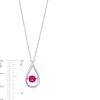 Thumbnail Image 4 of Unstoppable Love™ 6.0mm Lab-Created Ruby and White Lab-Created Sapphire Teardrop Pendant in Sterling Silver