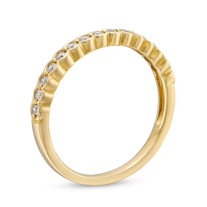 Main Image 3 of 0.25 CT. T.W. Diamond Scallop Edge Anniversary Band in 10K Gold