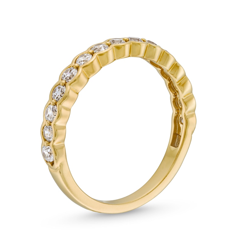 Main Image 3 of 0.50 CT. T.W. Diamond Scallop Edge Anniversary Band in 10K Gold
