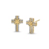 Thumbnail Image 1 of 0.20 CT. T.W. Diamond Cross Stud Earrings in 10K Gold