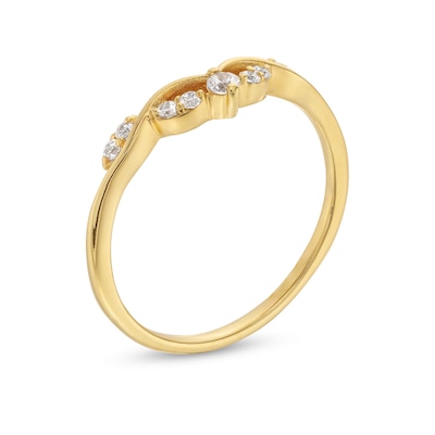 0.12 CT. T.W. Diamond Contour Leaf Vine Anniversary Band in 14K Gold