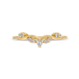 0.12 CT. T.W. Diamond Contour Leaf Vine Anniversary Band in 14K Gold