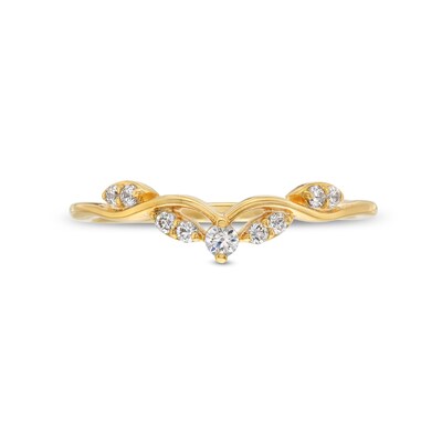 0.12 CT. T.W. Diamond Contour Leaf Vine Anniversary Band in 14K Gold