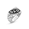 Thumbnail Image 3 of 0.25 CT. T.W. Black and White Diamond Slant "DAD" Rectangle-Top Nugget Ring in Sterling Silver