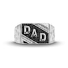 Thumbnail Image 4 of 0.25 CT. T.W. Black and White Diamond Slant "DAD" Rectangle-Top Nugget Ring in Sterling Silver