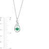 Thumbnail Image 3 of Unstoppable Love™ 5.0mm Lab-Created Emerald and White Lab-Created Sapphire Twist Teardrop Pendant in Sterling Silver
