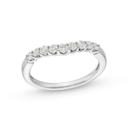 0.40 CT. T.W. Diamond Nine Stone Contour Anniversary Band in 14K White Gold