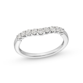 0.40 CT. T.W. Diamond Nine Stone Contour Anniversary Band in 14K White Gold
