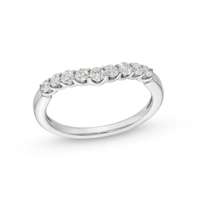 0.40 CT. T.W. Diamond Nine Stone Contour Anniversary Band in 14K White Gold