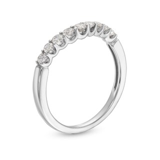 0.40 CT. T.W. Diamond Nine Stone Contour Anniversary Band in 14K White Gold