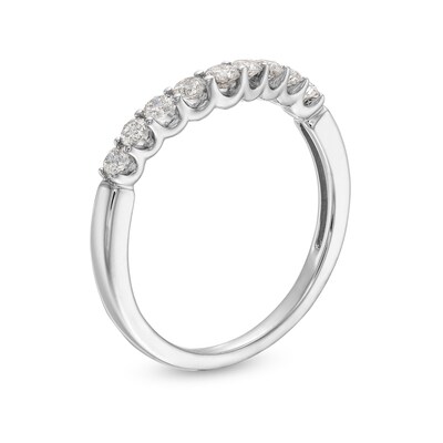 0.40 CT. T.W. Diamond Nine Stone Contour Anniversary Band in 14K White Gold