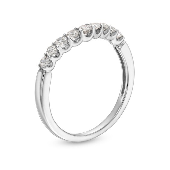 0.40 CT. T.W. Diamond Nine Stone Contour Anniversary Band in 14K White Gold
