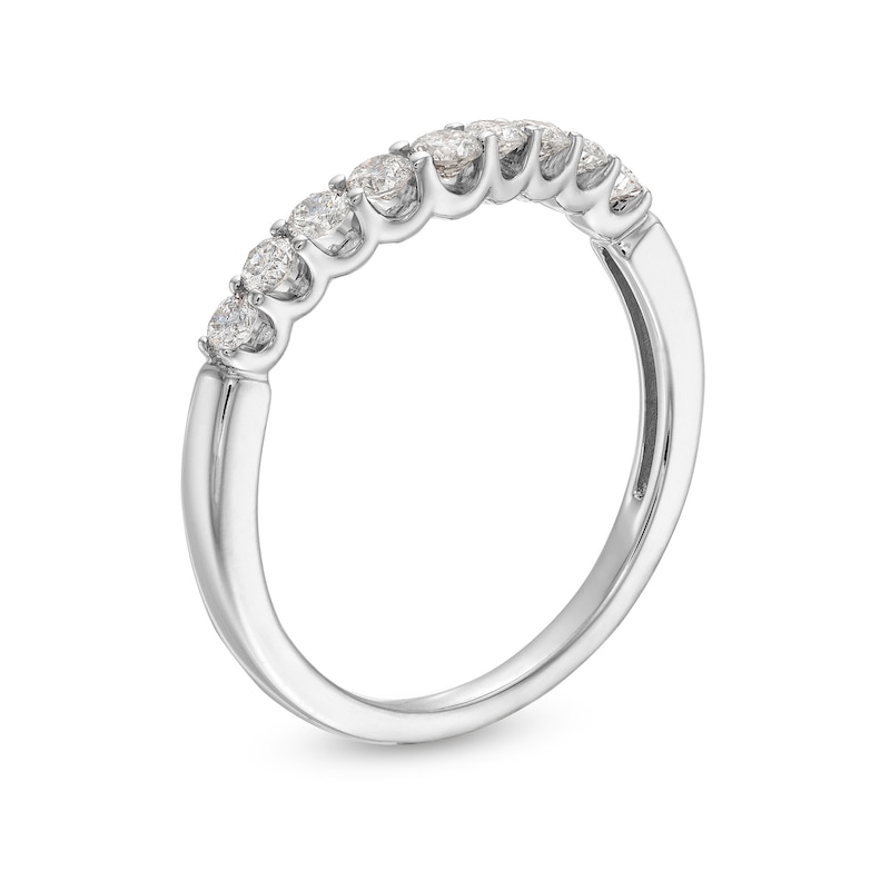 0.40 CT. T.W. Diamond Nine Stone Contour Anniversary Band in 14K White Gold