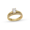 Thumbnail Image 1 of Perfect Fit 1.00 CT. T.W. Oval Certified Lab-Grown Diamond Vintage-Style Bridal Set in 14K Gold (F/SI2)