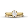 Thumbnail Image 4 of Perfect Fit 1.00 CT. T.W. Oval Certified Lab-Grown Diamond Vintage-Style Bridal Set in 14K Gold (F/SI2)