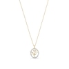 0.08 CT. T.W. Diamond Oval Frame Family Tree Pendant in Sterling Silver with 10K Gold Plate