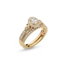 Thumbnail Image 3 of Perfect Fit 0.60 CT. T.W. Oval Certified Lab-Grown Diamond Heart-Sides Vintage-Style Bridal Set in 14K Gold (F/SI2)