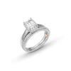 Thumbnail Image 3 of Perfect Fit 1.50 CT. T.W. Emerald-Cut Certified Lab-Grown Diamond Vintage-Style Bridal Set in 14K White Gold (F/SI2)