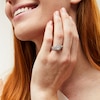 Thumbnail Image 2 of Perfect Fit 1.25 CT. T.W. Pear-Shaped Certified Lab-Grown Diamond Sunburst Frame Bridal Set in 14K White Gold (F/SI2)