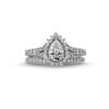 Thumbnail Image 4 of Perfect Fit 1.25 CT. T.W. Pear-Shaped Certified Lab-Grown Diamond Sunburst Frame Bridal Set in 14K White Gold (F/SI2)