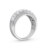Thumbnail Image 3 of 2.00 CT. T.W. Emerald-Cut and Round Certified Lab-Grown Diamond Triple Row Anniversary Band in 14K White Gold (F/SI2)