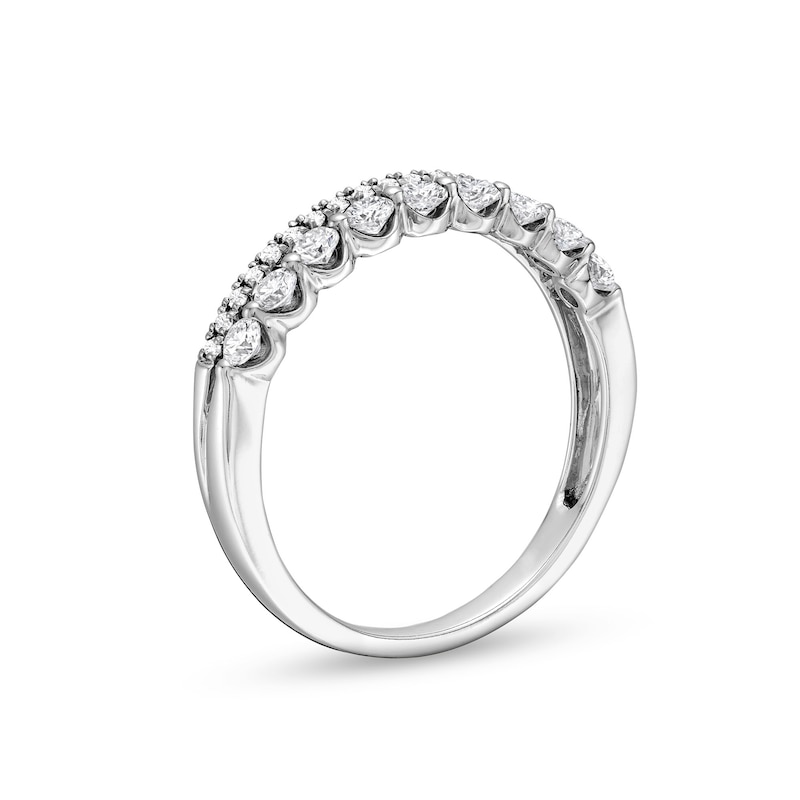 0.50 CT. T.W. Diamond Double Row Anniversary Band in 14K White Gold