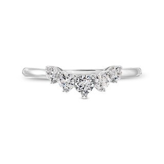0.40 CT. T.W. Canadian Certified Diamond Graduated Five Stone Contour Anniversary Band in 14K White Gold (I/I2)