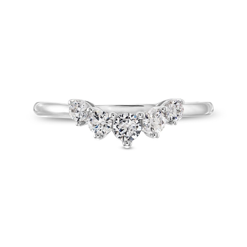 0.40 CT. T.W. Canadian Certified Diamond Graduated Five Stone Contour Anniversary Band in 14K White Gold (I/I2)