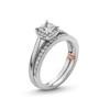 Thumbnail Image 3 of Perfect Fit 1.00 CT. T.W. Princess-Cut Certified Lab-Grown Diamond Cushion Frame Bridal Set in 14K White Gold (F/SI2)