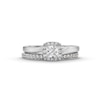 Thumbnail Image 4 of Perfect Fit 1.00 CT. T.W. Princess-Cut Certified Lab-Grown Diamond Cushion Frame Bridal Set in 14K White Gold (F/SI2)
