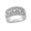 Thumbnail Image 1 of 0.50 CT. T.W. Diamond Ornate Multi-Row Vintage-Style Anniversary Band in Sterling Silver