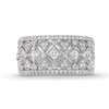 Thumbnail Image 4 of 0.50 CT. T.W. Diamond Ornate Multi-Row Vintage-Style Anniversary Band in Sterling Silver