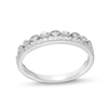 Thumbnail Image 1 of 0.25 CT. T.W. Diamond Scallop Edge Double Row Vintage-Style Anniversary Band in 14K White Gold