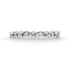 Thumbnail Image 4 of 0.25 CT. T.W. Diamond Scallop Edge Double Row Vintage-Style Anniversary Band in 14K White Gold