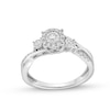 Thumbnail Image 1 of 0.25 CT. T.W. Diamond Past Present Future® Miracle Bypass Twist Shank Engagement Ring in 10K White Gold