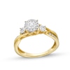 Thumbnail Image 1 of 0.25 CT. T.W. Diamond Past Present Future® Miracle Bypass Twist Shank Engagement Ring in 10K Gold