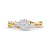 Thumbnail Image 4 of 0.25 CT. T.W. Diamond Past Present Future® Miracle Bypass Twist Shank Engagement Ring in 10K Gold