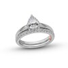 Thumbnail Image 1 of Perfect Fit 1.00 CT. T.W. Pear-Shaped Certified Lab-Grown Diamond Frame Bridal Set in 14K White Gold (F/SI2)