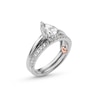 Thumbnail Image 3 of Perfect Fit 1.00 CT. T.W. Pear-Shaped Certified Lab-Grown Diamond Frame Bridal Set in 14K White Gold (F/SI2)
