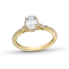 Thumbnail Image 1 of Oval Canadian Certified Centre Diamond 1.10 CT. T.W. Frame Engagement Ring in 18K Gold (I/SI2)