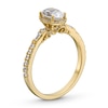 Thumbnail Image 3 of Oval Canadian Certified Centre Diamond 1.10 CT. T.W. Frame Engagement Ring in 18K Gold (I/SI2)
