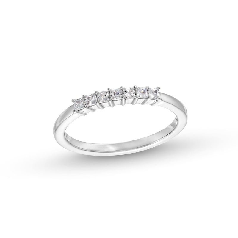 0.25 CT. T.W. Princess-Cut Canadian Certified Diamond Seven Stone Anniversary Band in 14K White Gold (I/I2)|Peoples Jewellers