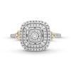 Thumbnail Image 4 of 0.18 CT. T.W. Multi-Diamond Double Cushion-Shaped Frame Vintage-Style Promise Ring in Sterling Silver and 10K Gold
