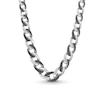 Thumbnail Image 1 of 2.00 CT. T.W. Black Diamond Oval Curb Chain Necklace in Sterling Silver - 16”