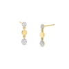 Thumbnail Image 1 of 0.085 CT. T.W. Mtuli-Diamond Trio Drop Earrings in 10K Gold